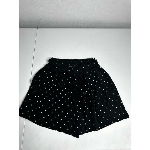 Suzy Shien Women’s Elastic Waist Polka Dot Belted Shorts Size XS Black White - Picture 2 of 10